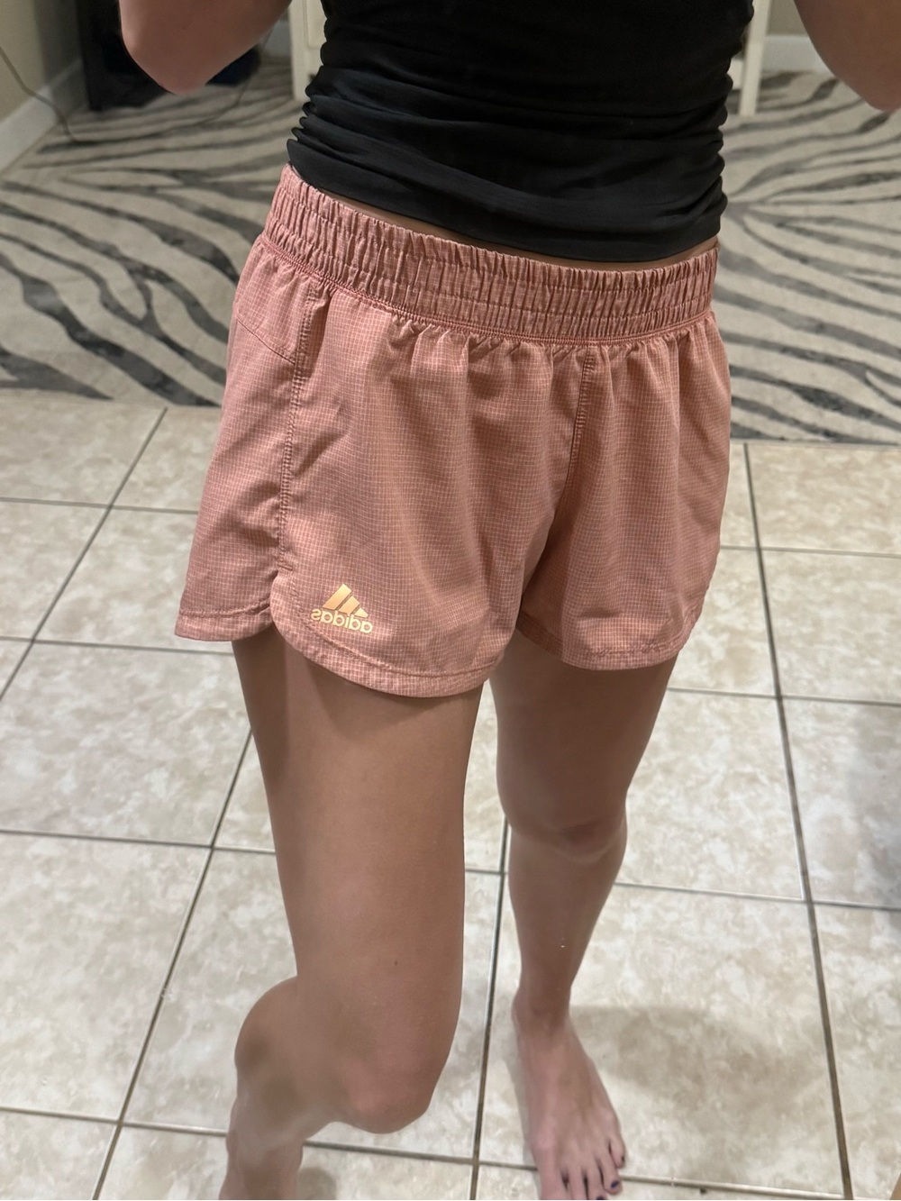 adidas Women's Rose-Tan Athletic Running Shorts